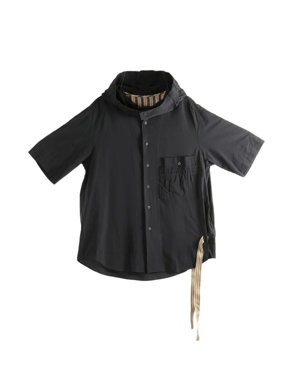 hooded short-sleeved shirt - 1