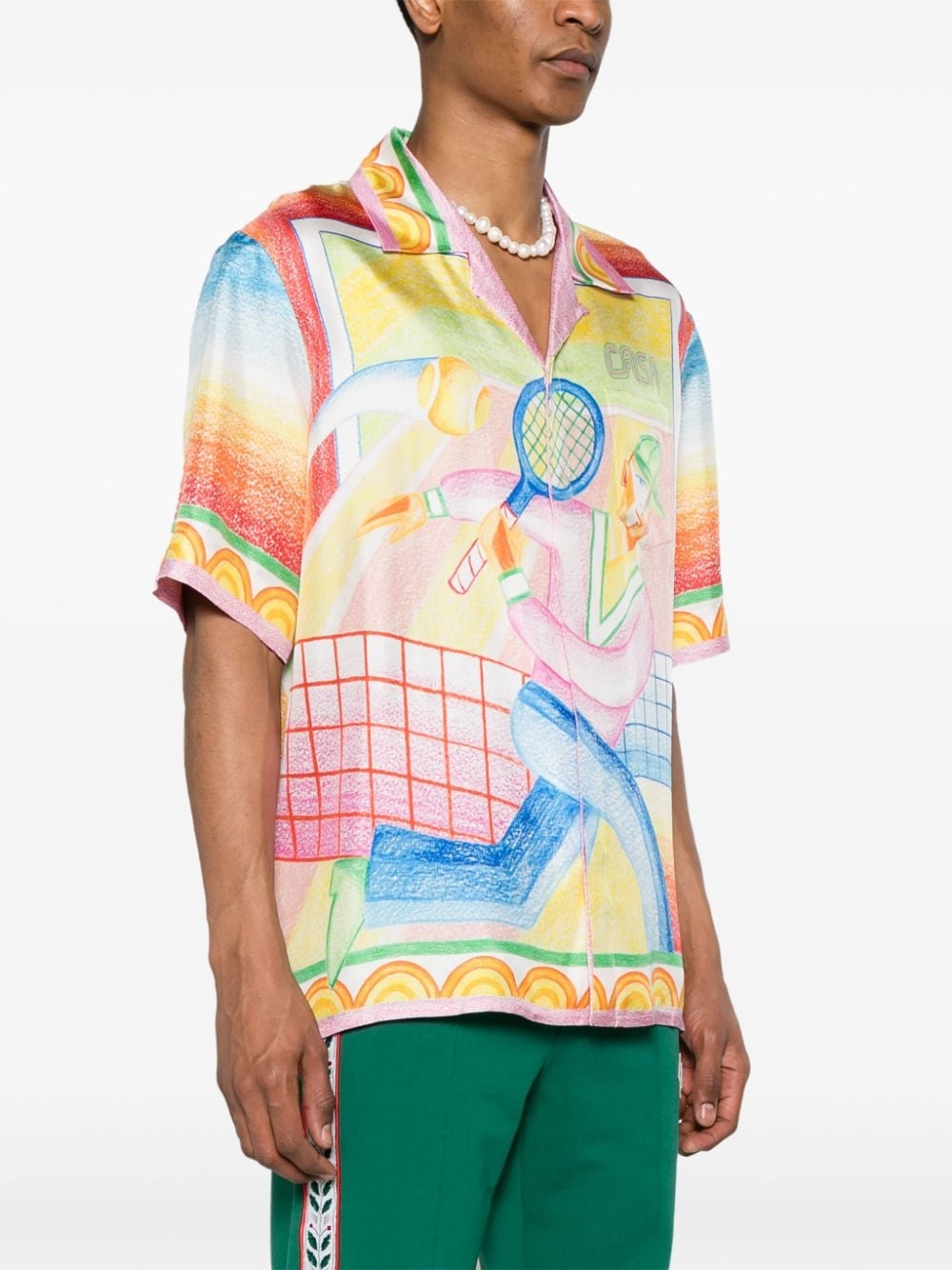 Crayon Tennis Player silk shirt - 2