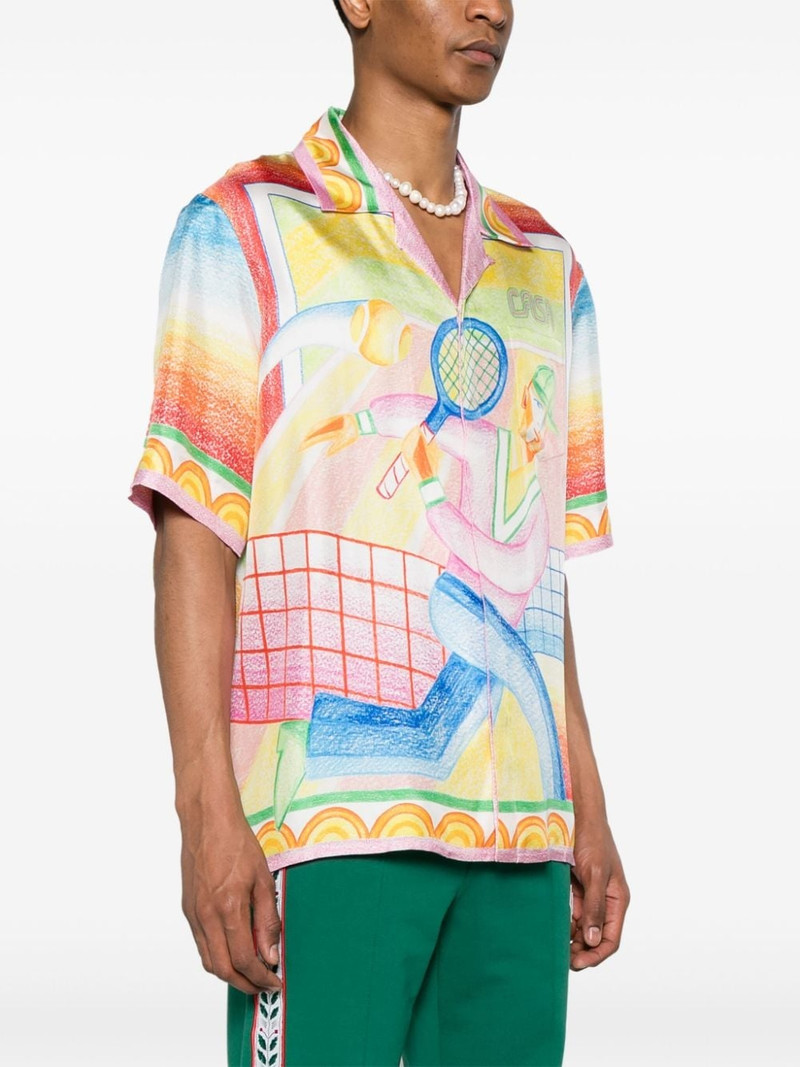 CASABLANCA Crayon Tennis Player silk shirt outlook