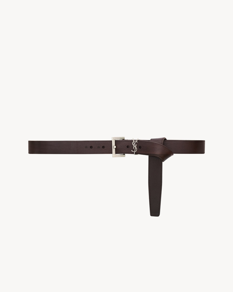 SAINT LAURENT cassandre belt in vegetable-tanned leather outlook