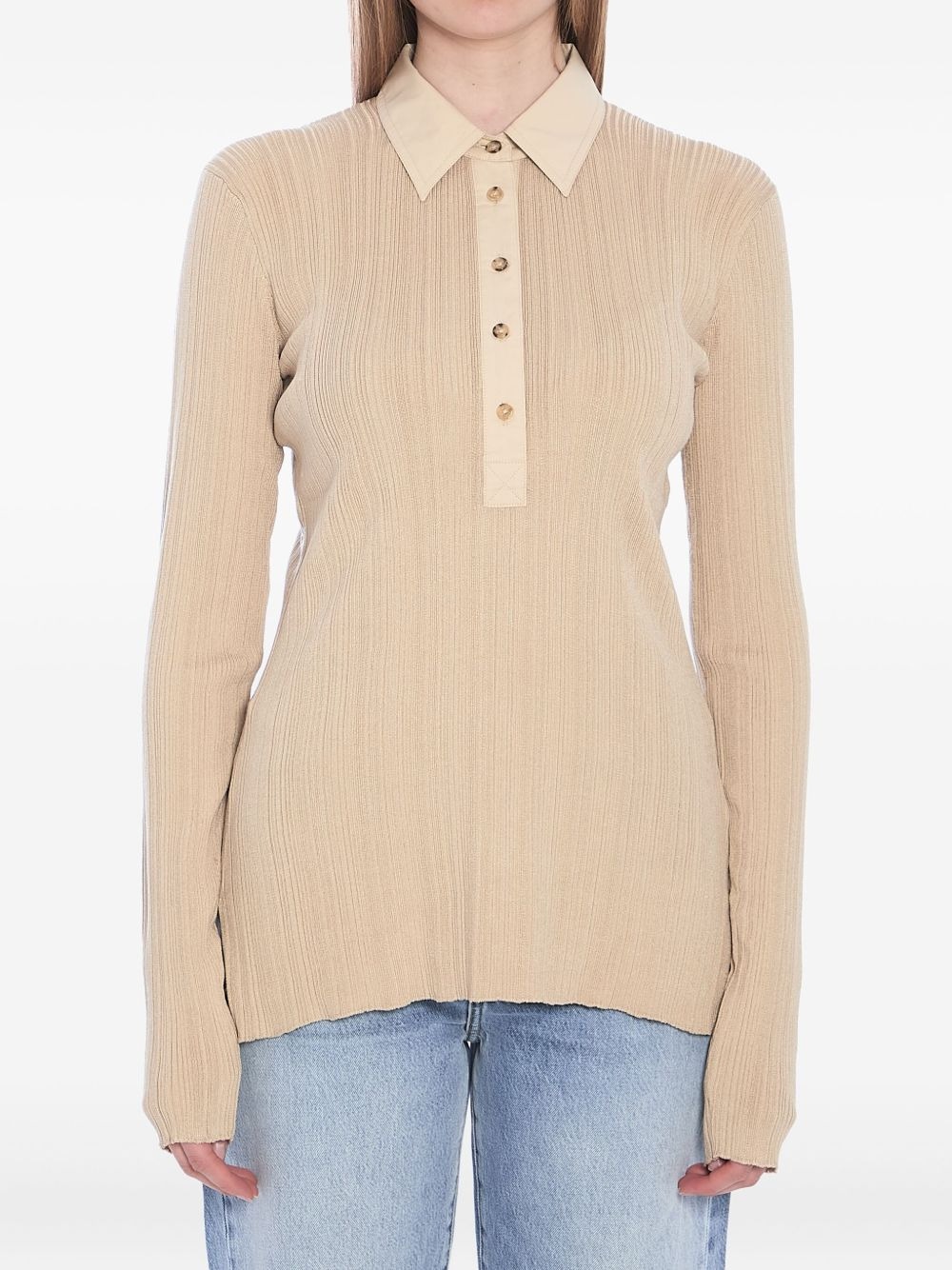 knitted polo shirt - 1
