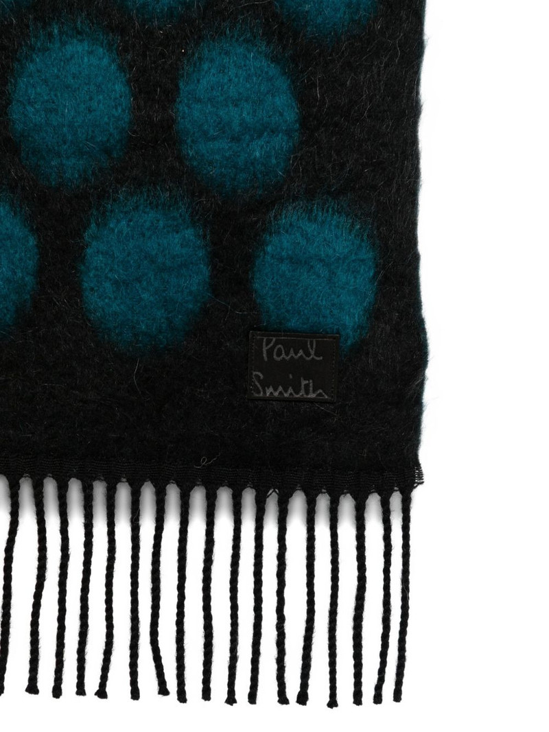 polka dot fringed scarf 3