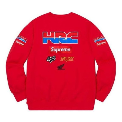 Supreme Supreme x Honda Fox Racing Crewneck 'Red' SUP-FW19-593 outlook