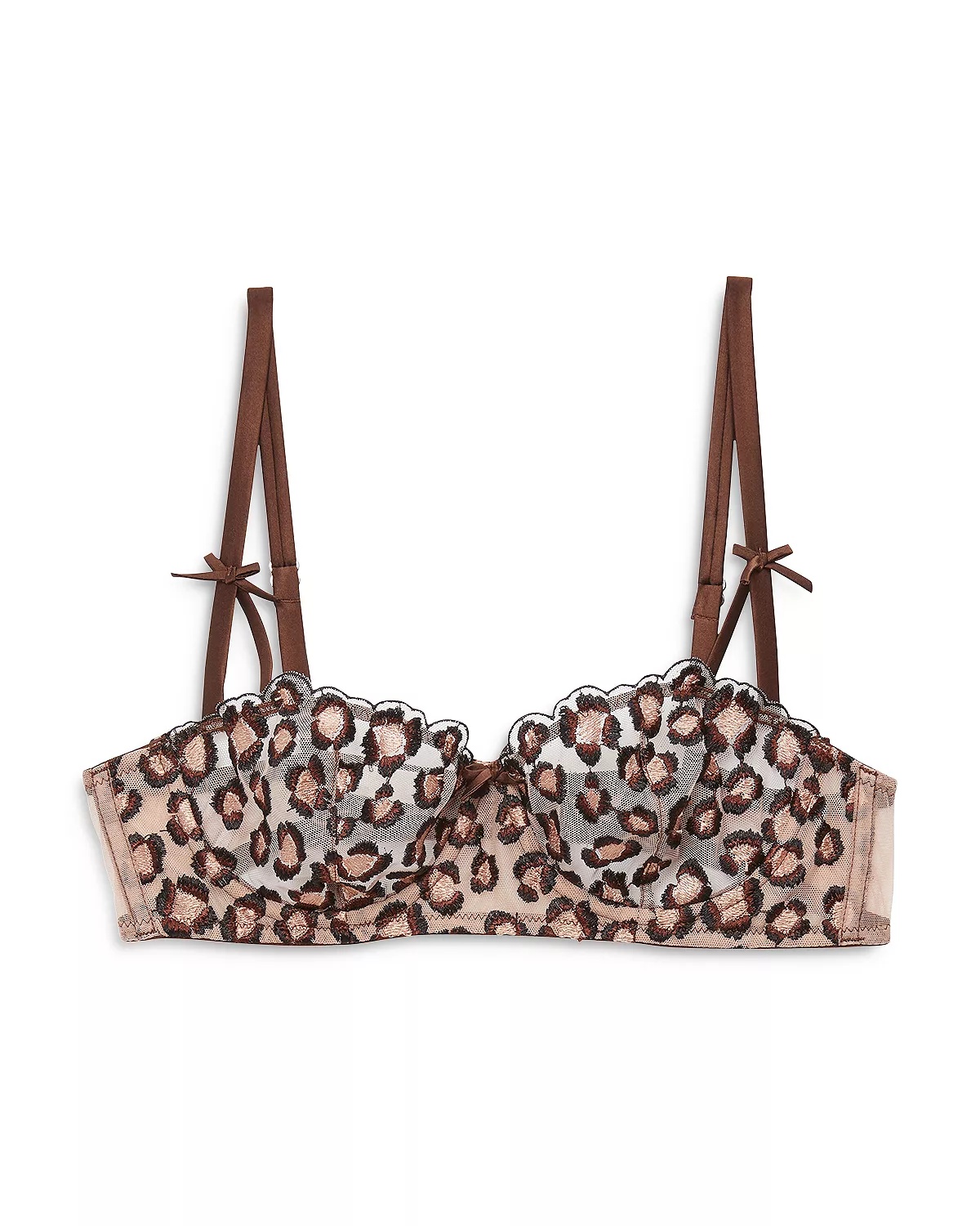 Leopard Embroidery Balconette Bra - 6