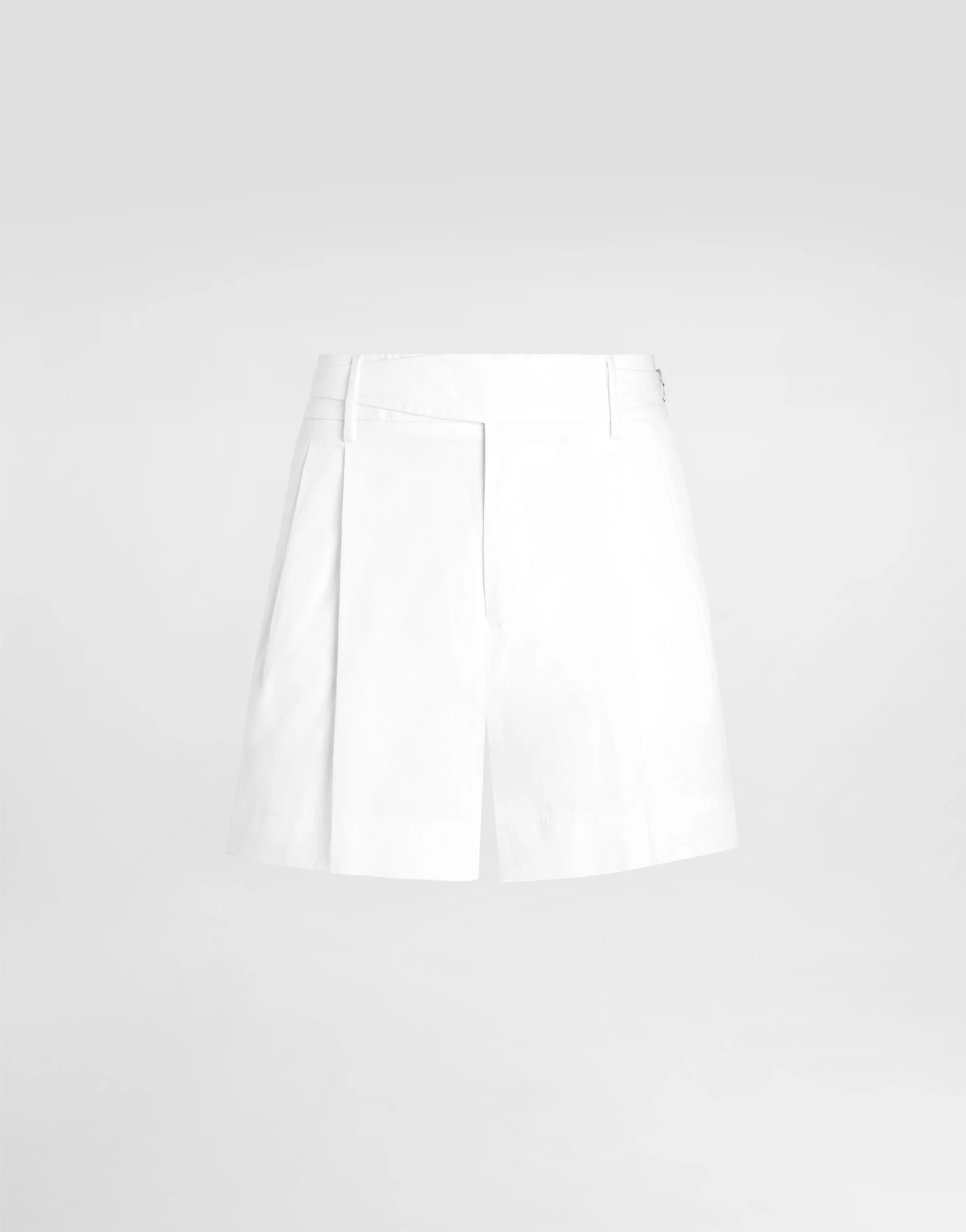 Cotton gabardine shorts with double darts - 1