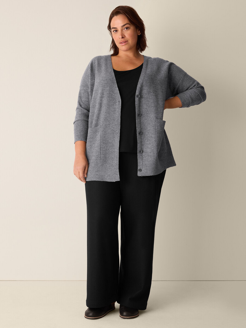 Fine Felted Wool Long Cardigan in Regenerative Wool 6