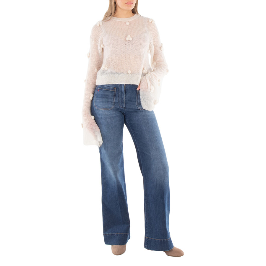Rotate Ladies Egret Light Knit LS Sweater - 2