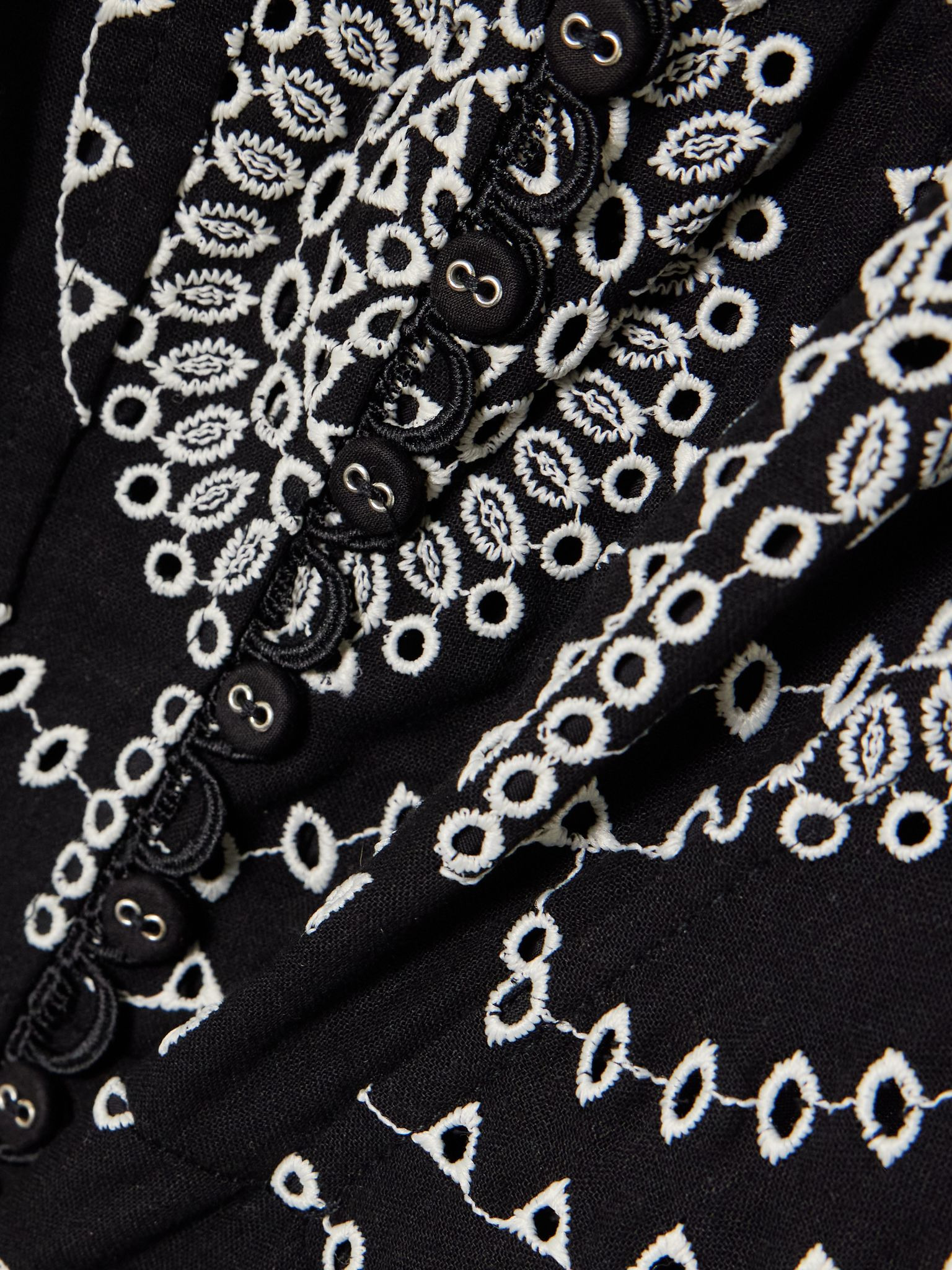 Greba broderie anglaise cotton-blend midi dress Black - 4