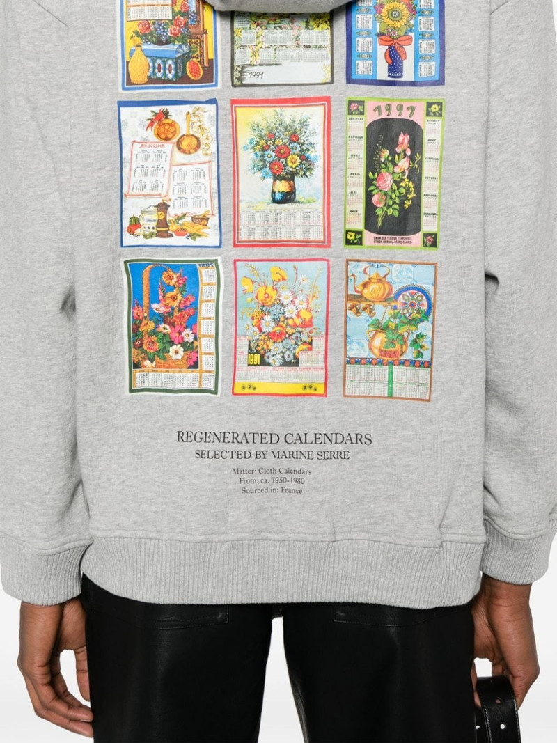 calendars-print organic cotton hoodie 5