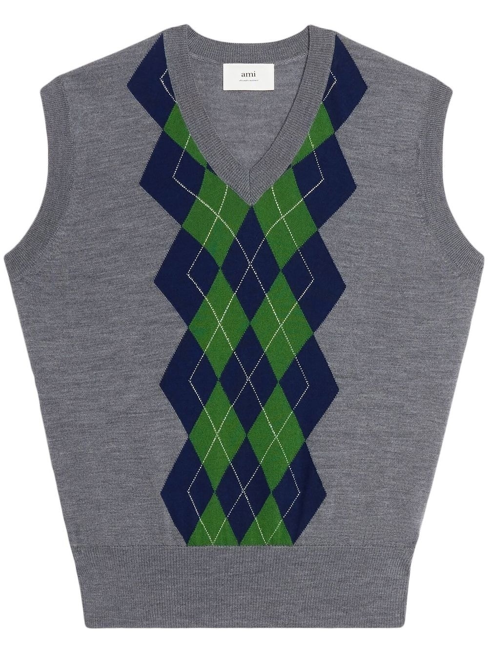 logo-intarsia knit vest - 1