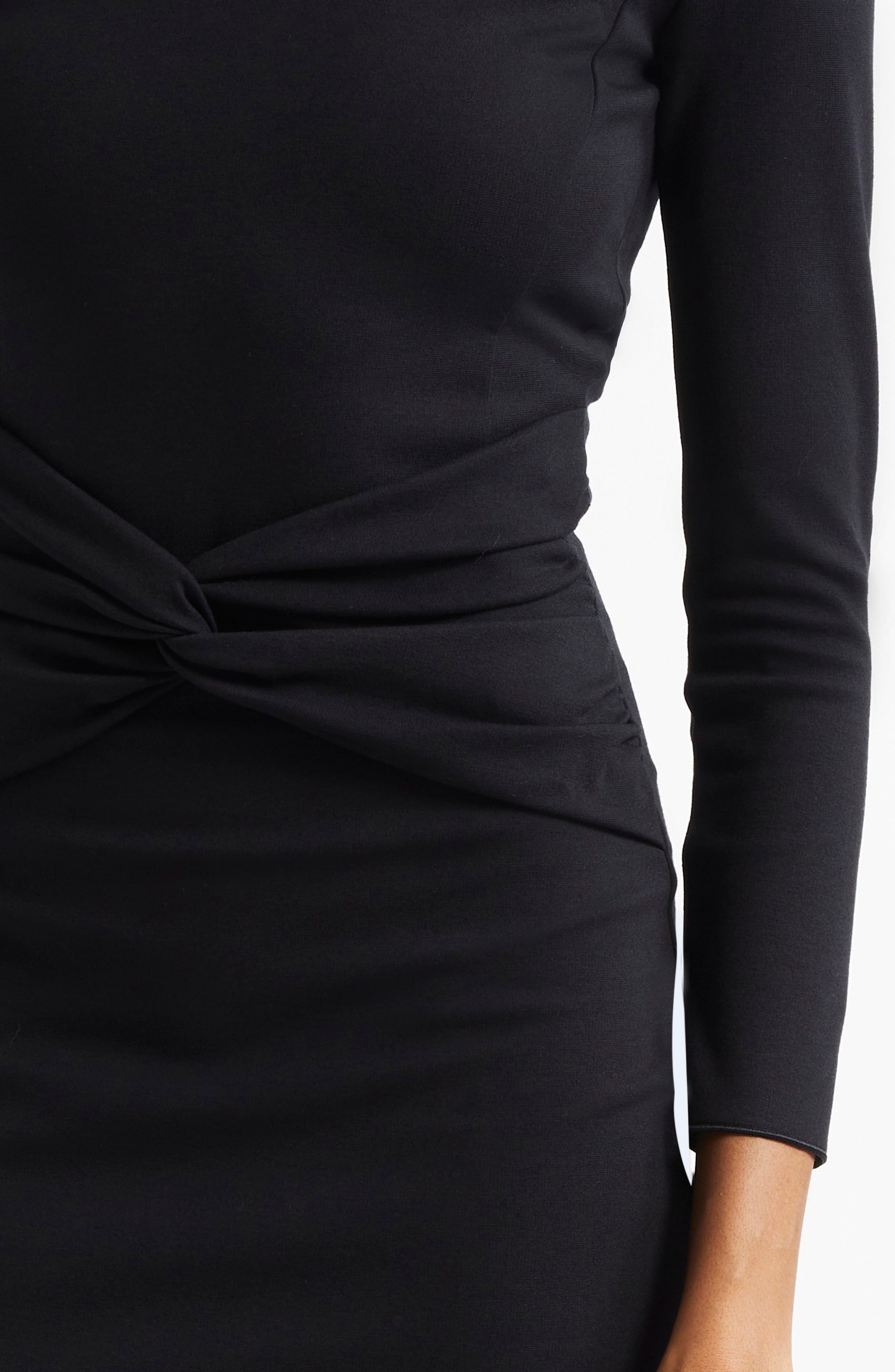 Emporio Armani Punto Milano Long Sleeve Jersey Dress in Black at Nordstrom - 4