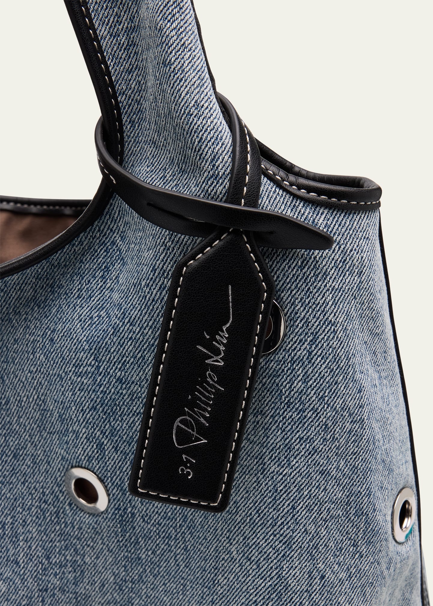 Cotton Denim Market Tote Bag - 5