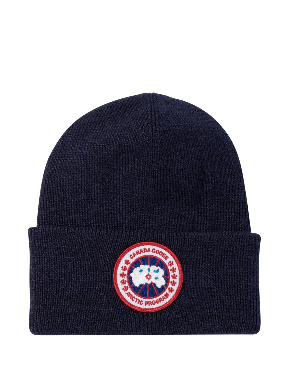 logo-patch wool beanie - 1