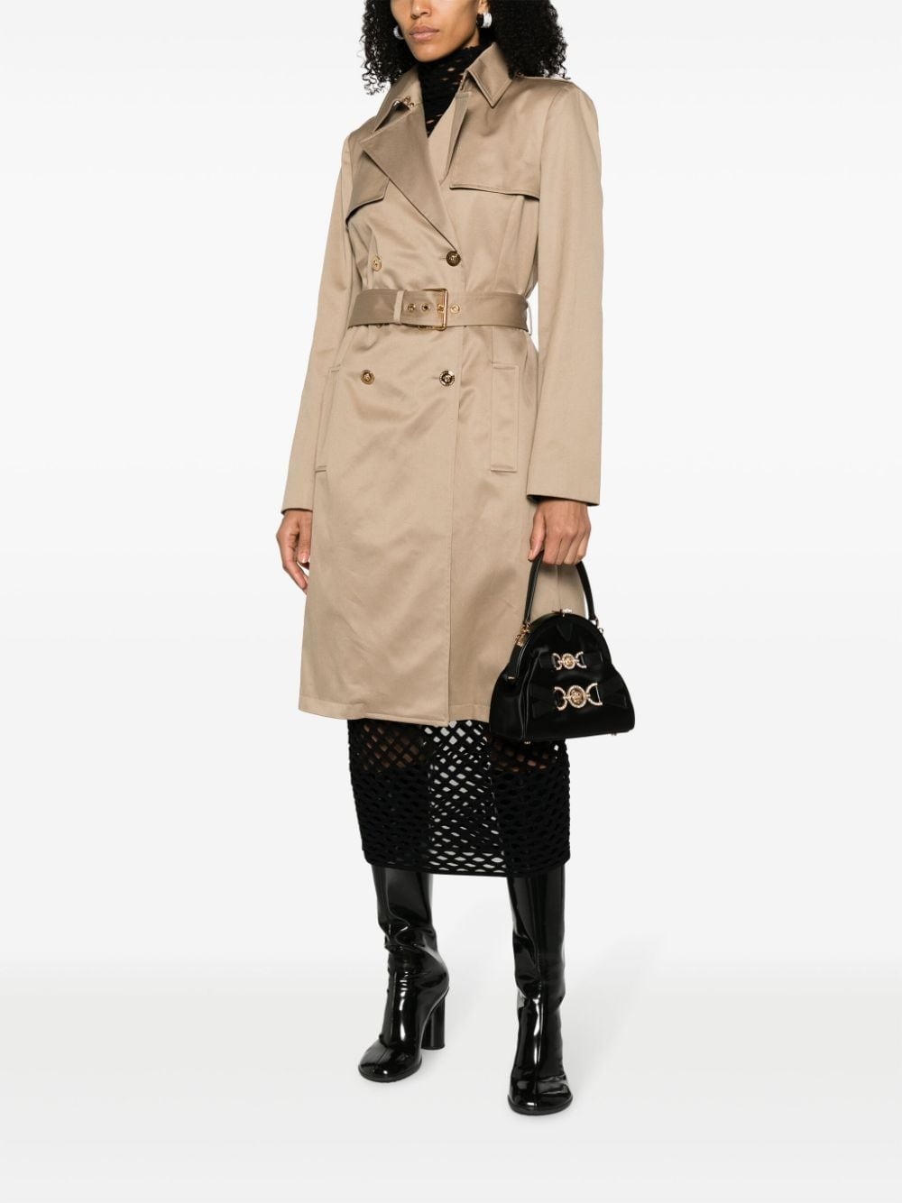 double-breasted cotton trench coat - 2