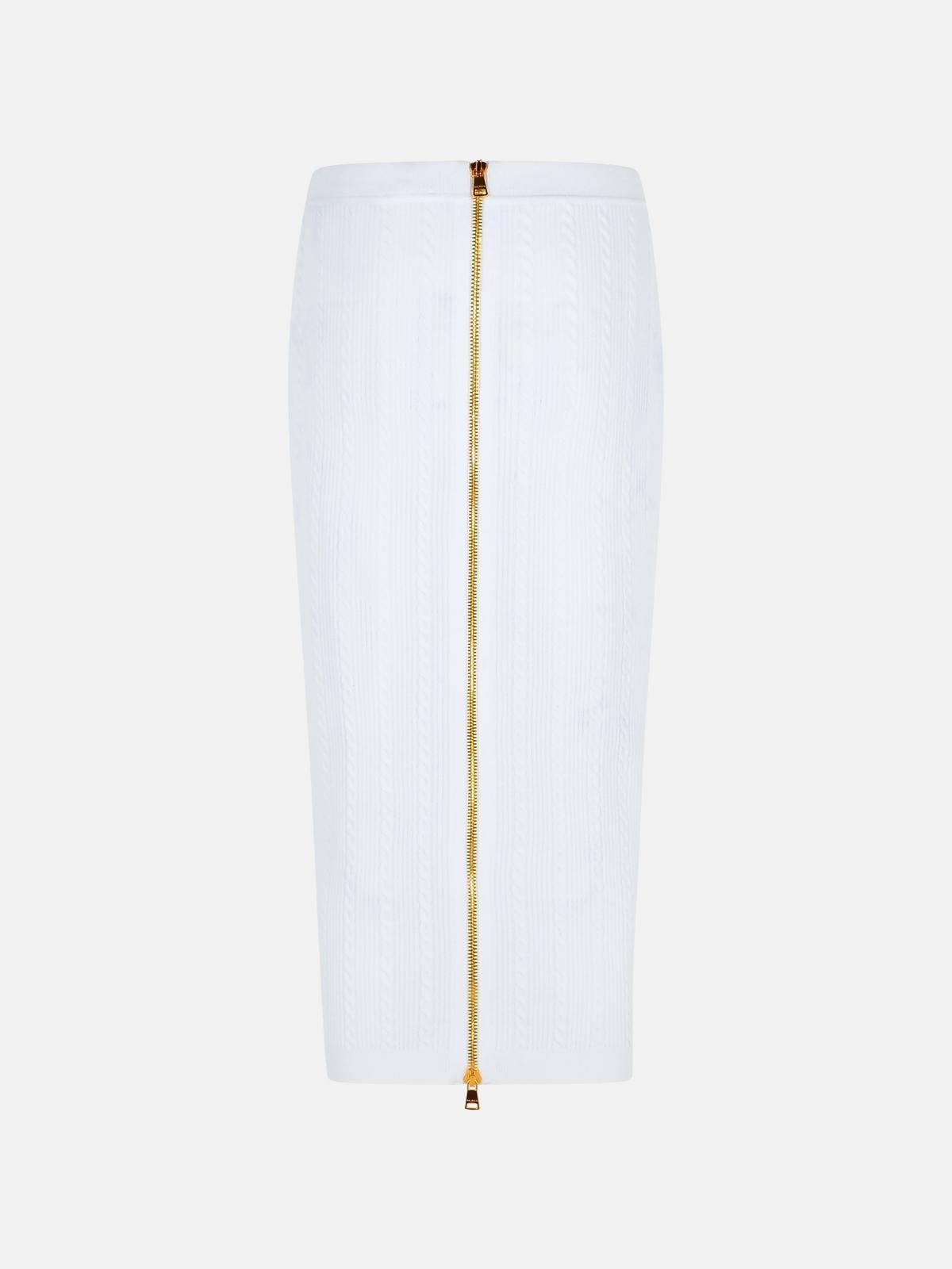 LONG SKIRT IN WHITE VISCOSE BLEND - 3