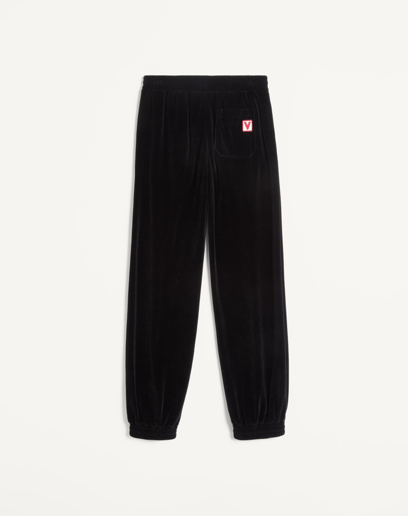 Valentino CHENILLE JOGGING PANTS WITH CHEZ VALENTINO PATCH outlook