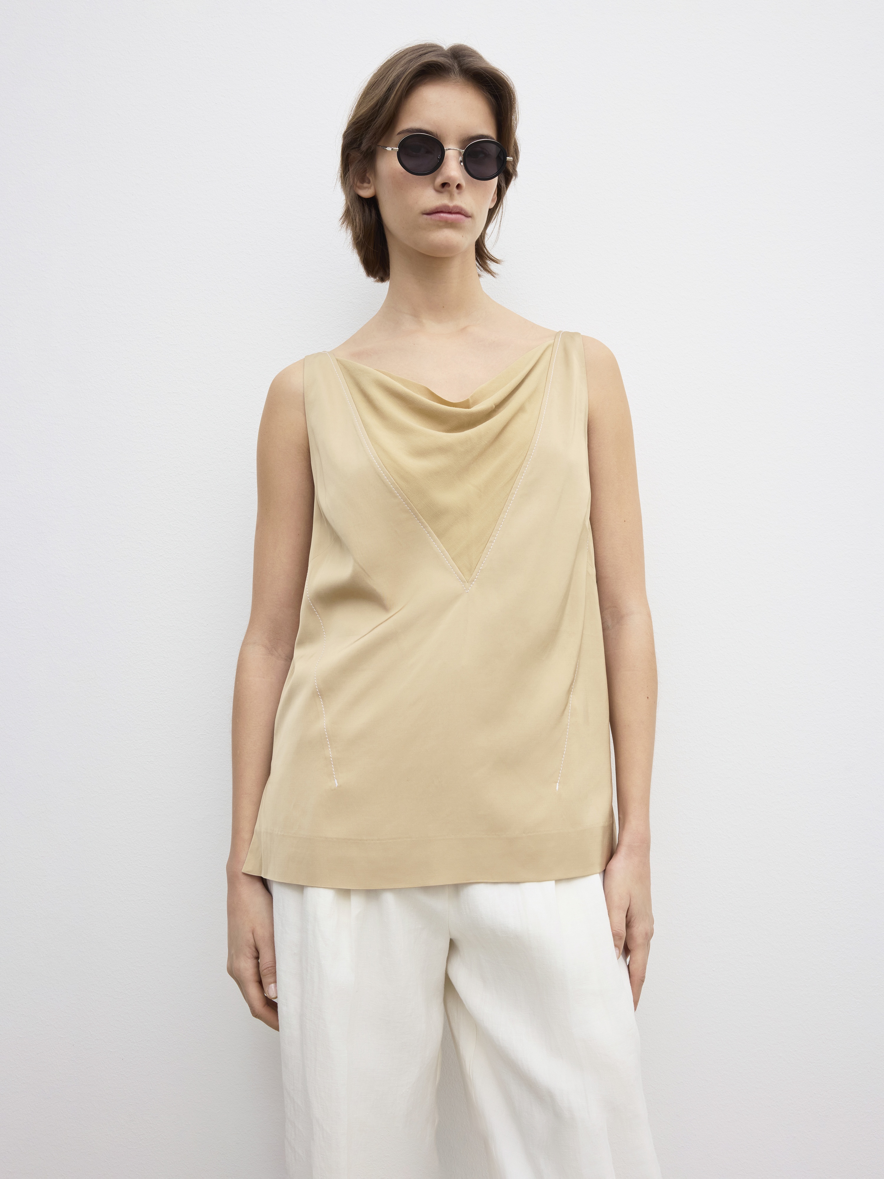 Sheer v-neck top - 4