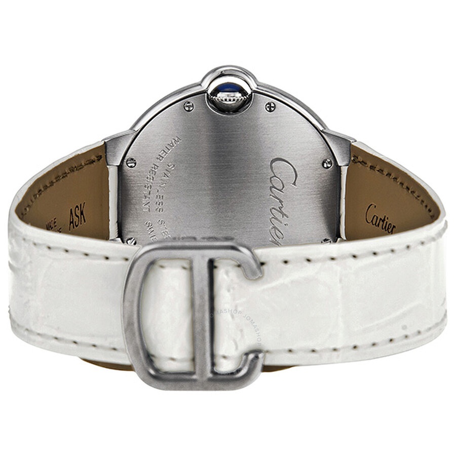 Cartier Ballon Bleu Silver Dial White Leather Ladies Watch W6920087 - 3