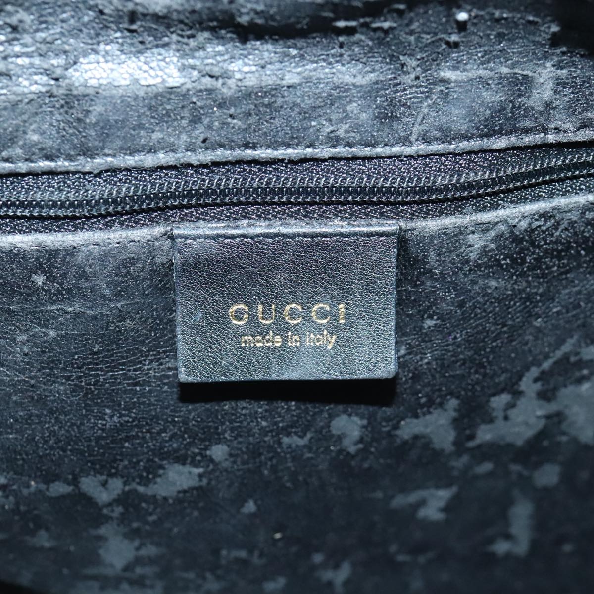 GUCCI Bamboo Hand Bag Leather Black Gold 001 1638 001 1638 - 12