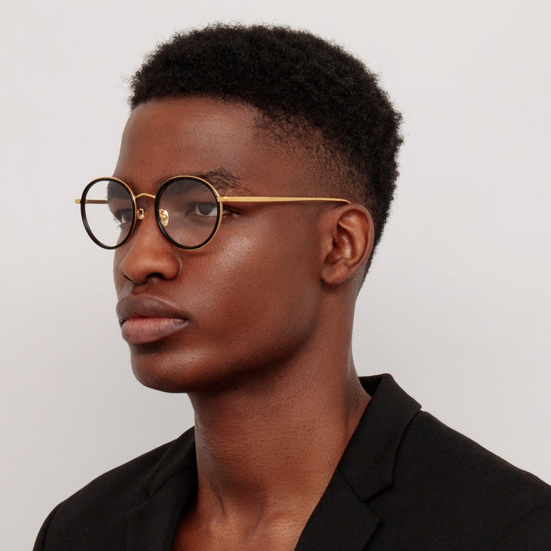 LINDA FARROW SATO OVAL OPTICAL FRAME IN YELLOW GOLD outlook