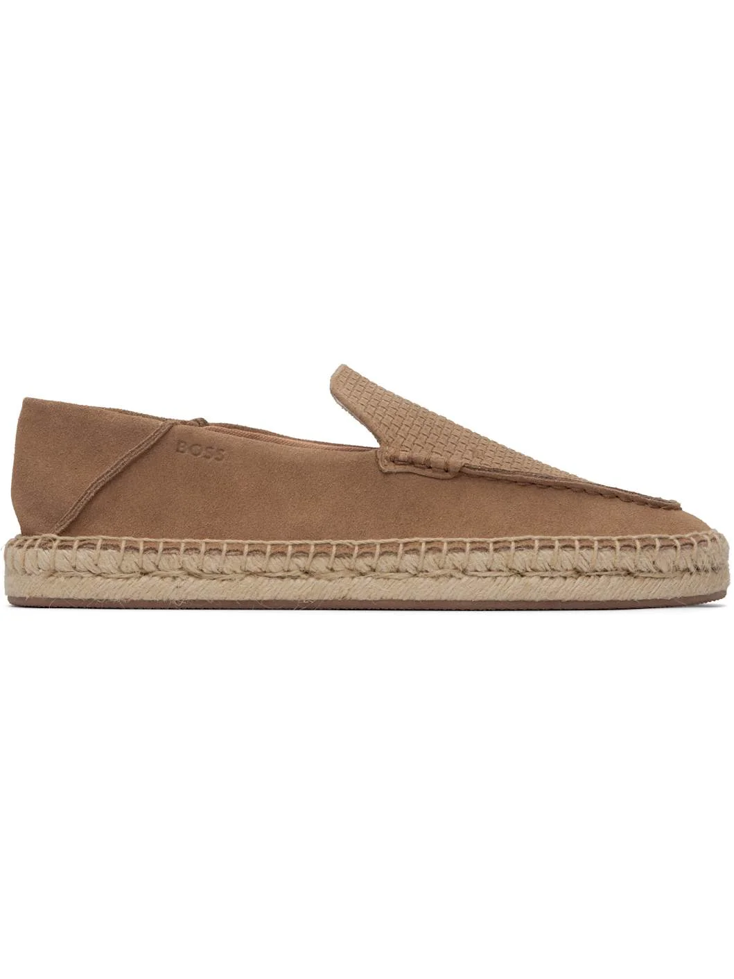 Beige Jute Midsole Suede Espadrilles - 1