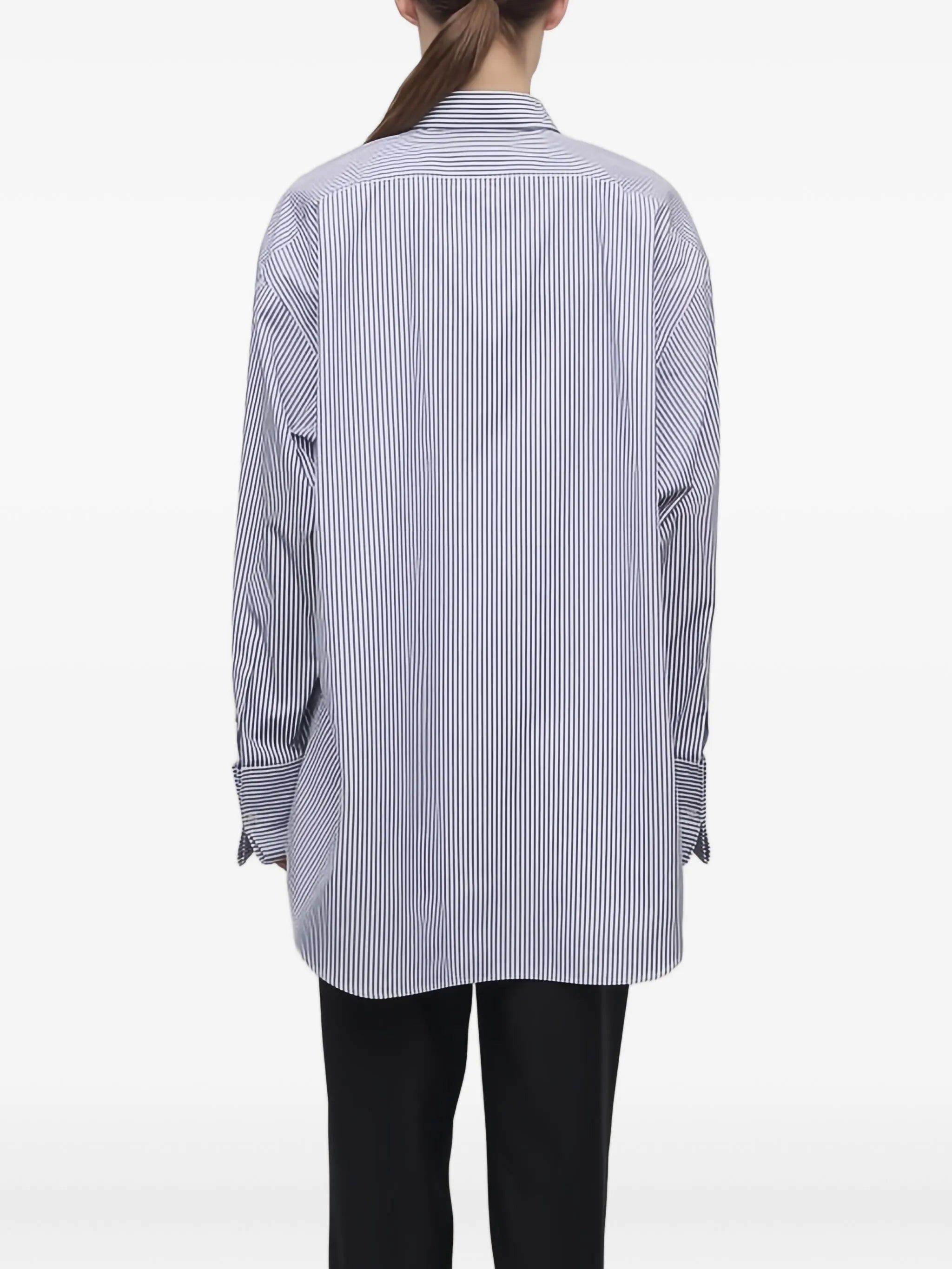stripe-pattern cotton shirt - 4