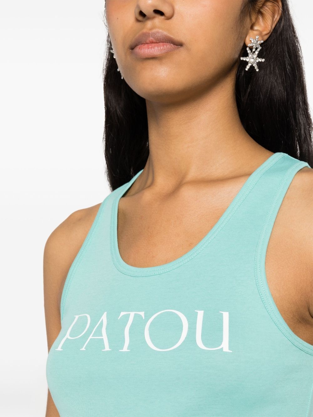 logo-print cotton top - 5