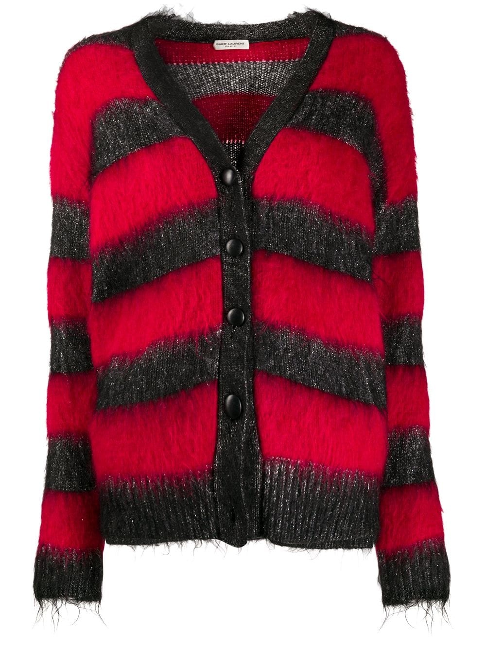 striped lurex detail cardigan - 1