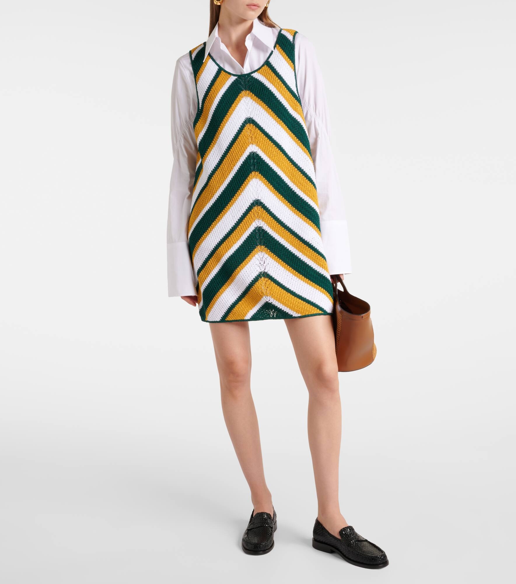 Chevron knitted cotton minidress - 2
