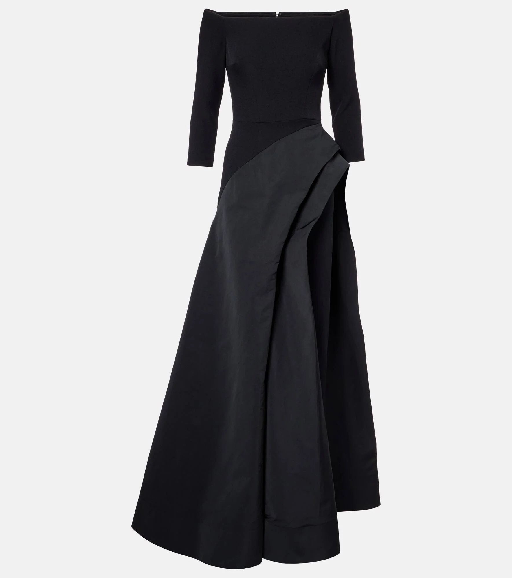 Nila draped off-shoulder crêpe gown - 1