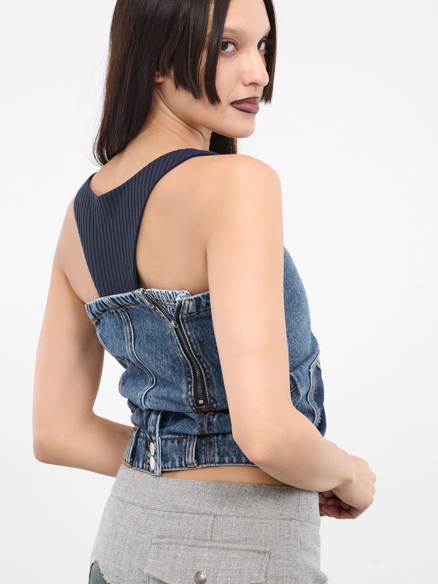 Deconstructed Denim Bustier - 4