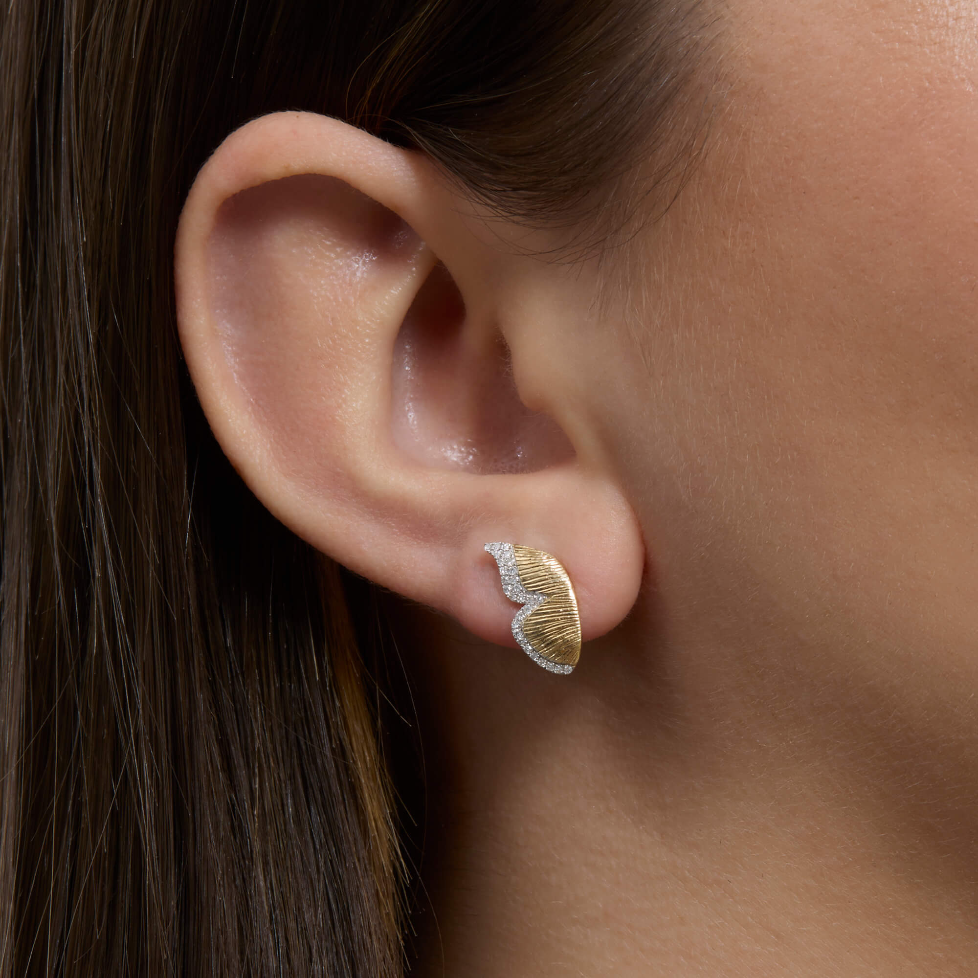 Pave Diamond Butterfly Wings Earrings - 2