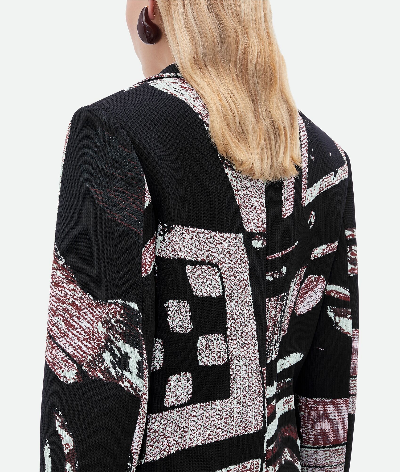 Relaxed Fit Graphic Viscose Jacquard Jacket - 4