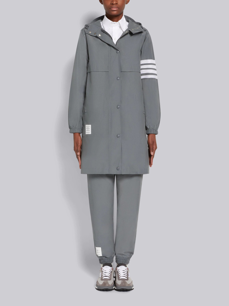 Medium Grey Ripstop Seamed in 4-Bar Elongated Hooded Parka 1