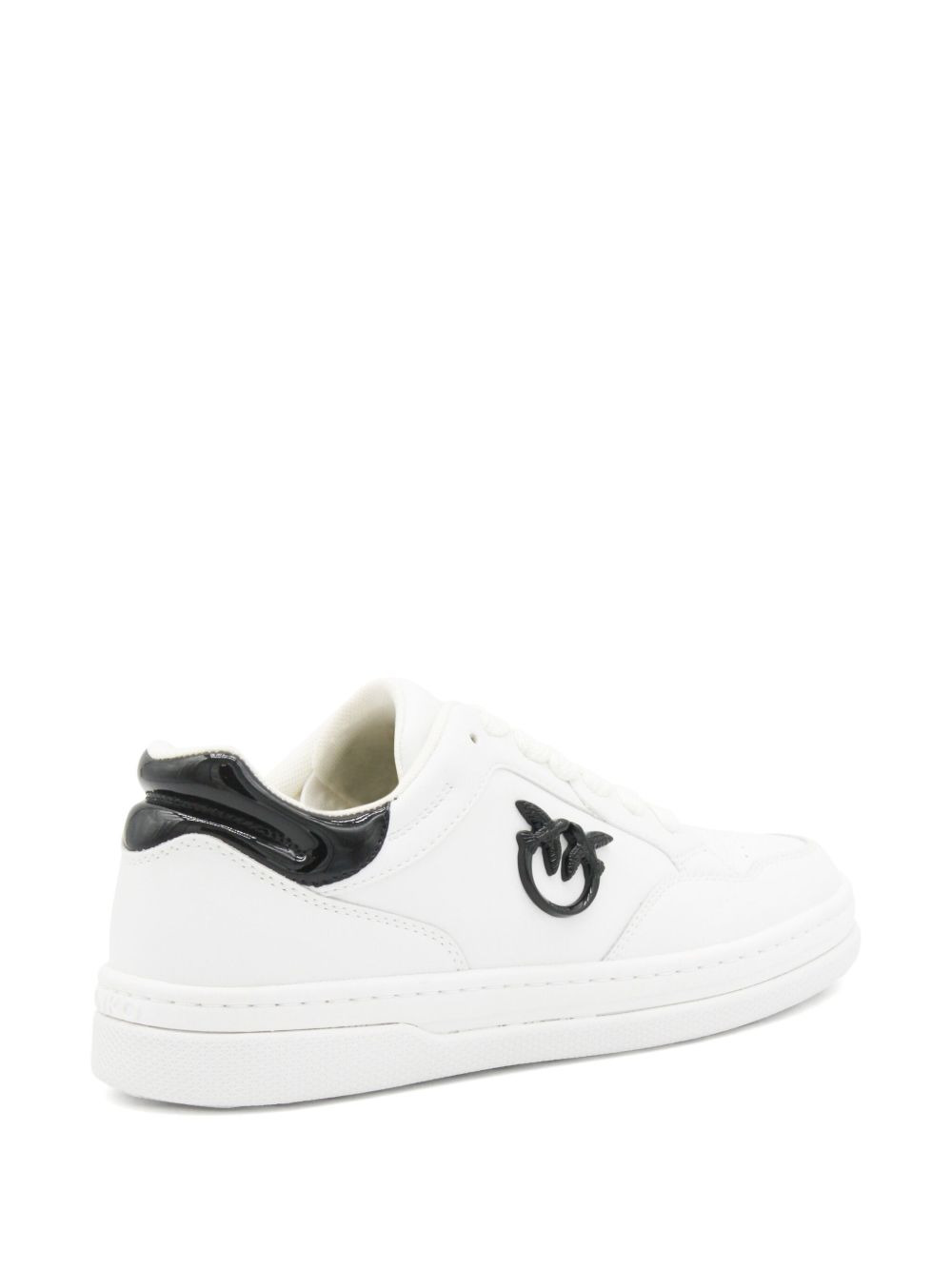 logo-plaque leather sneakers - 5