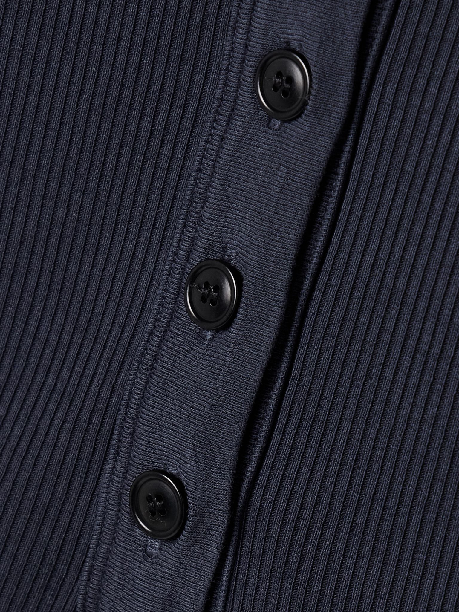 Varra ribbed jersey Henley top Navy - 4