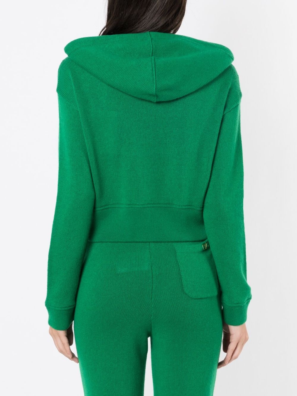 logo-plaque cashmere hoodie - 4