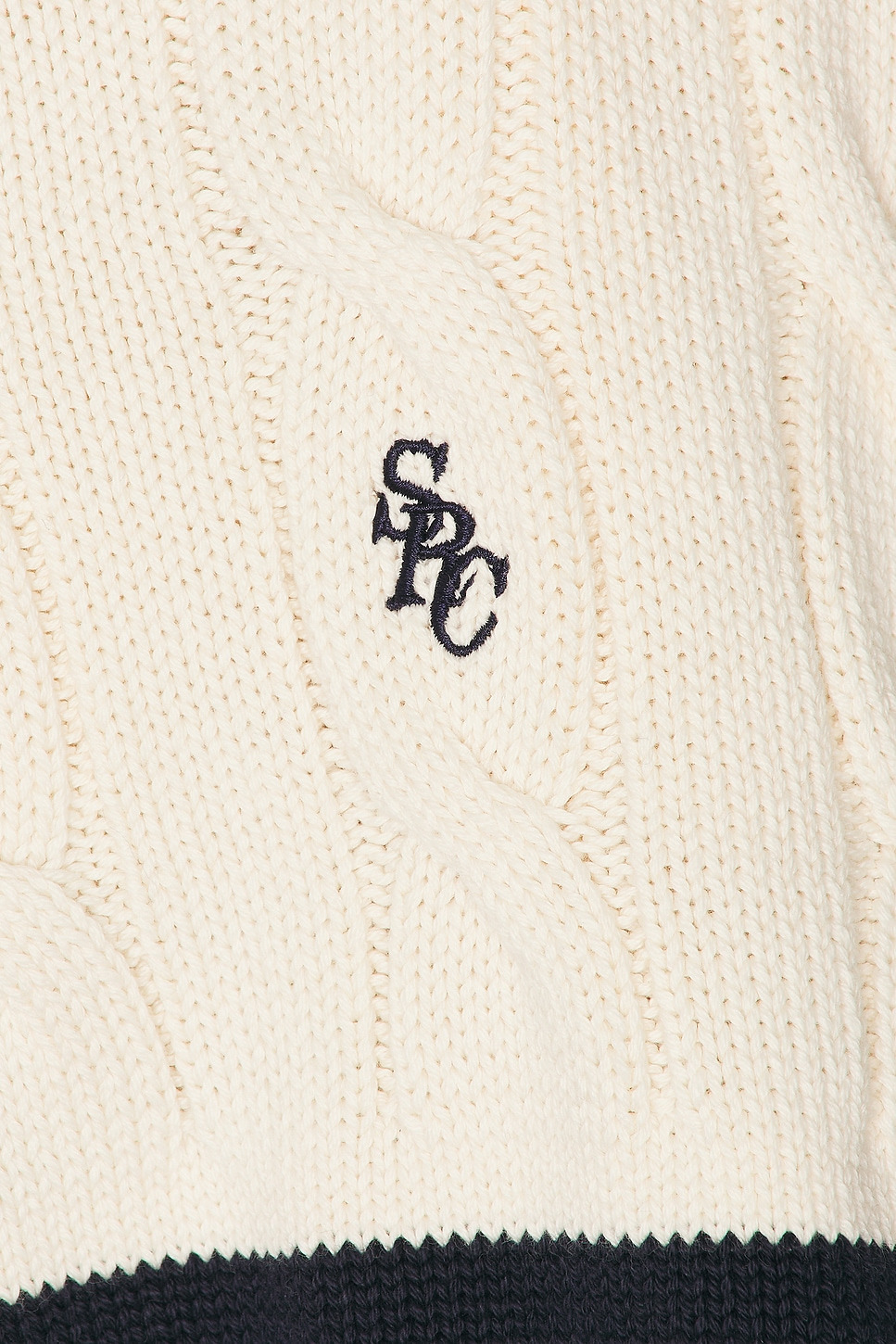 Cableknit V Neck Sweater - 5