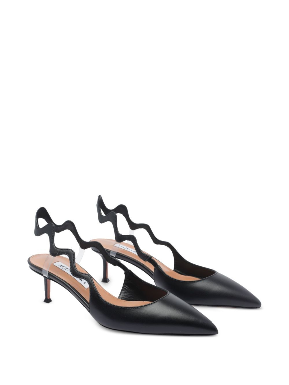 wave-detail slingback pumps - 2