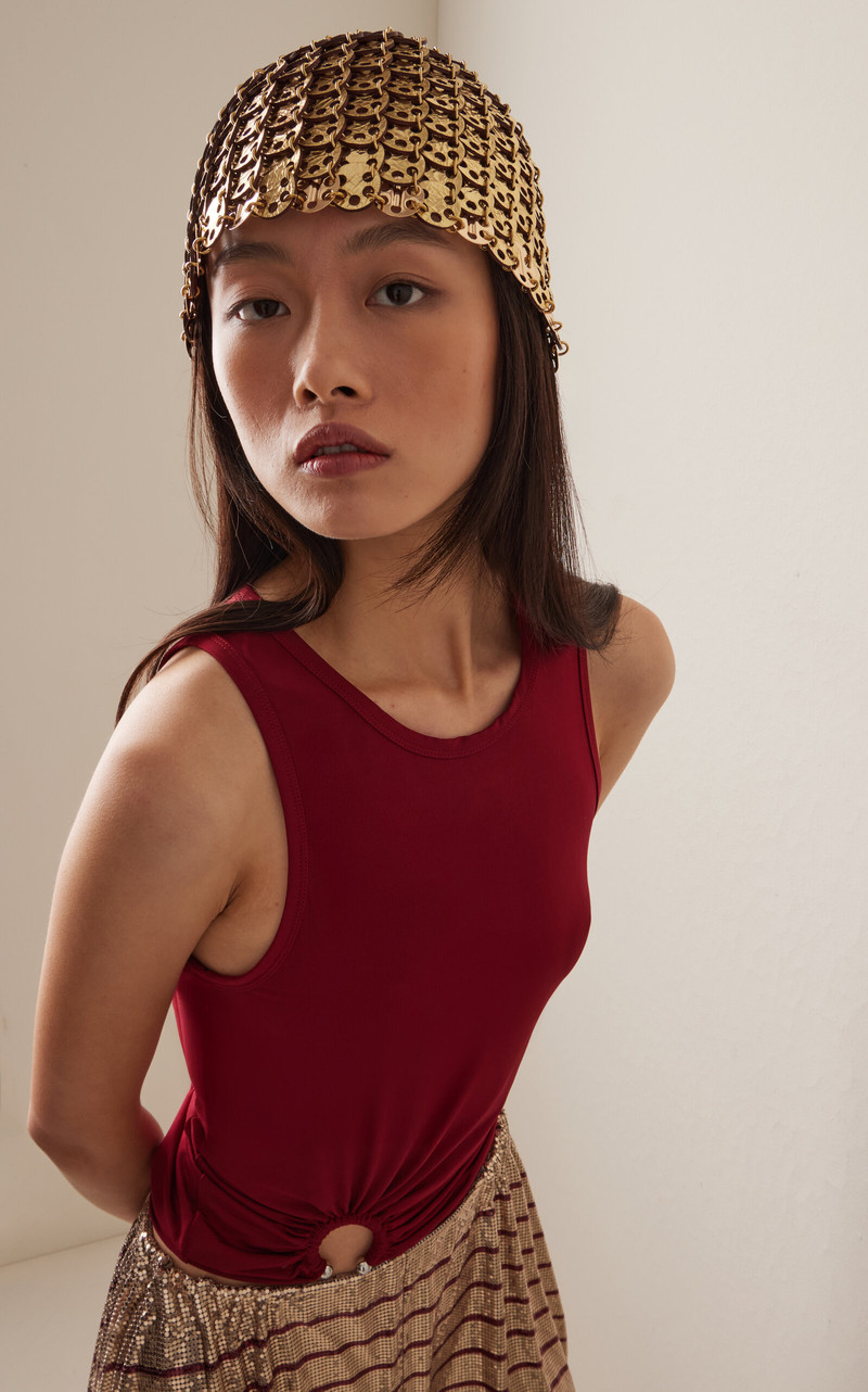 Leather Chainmail Cap metallic 3
