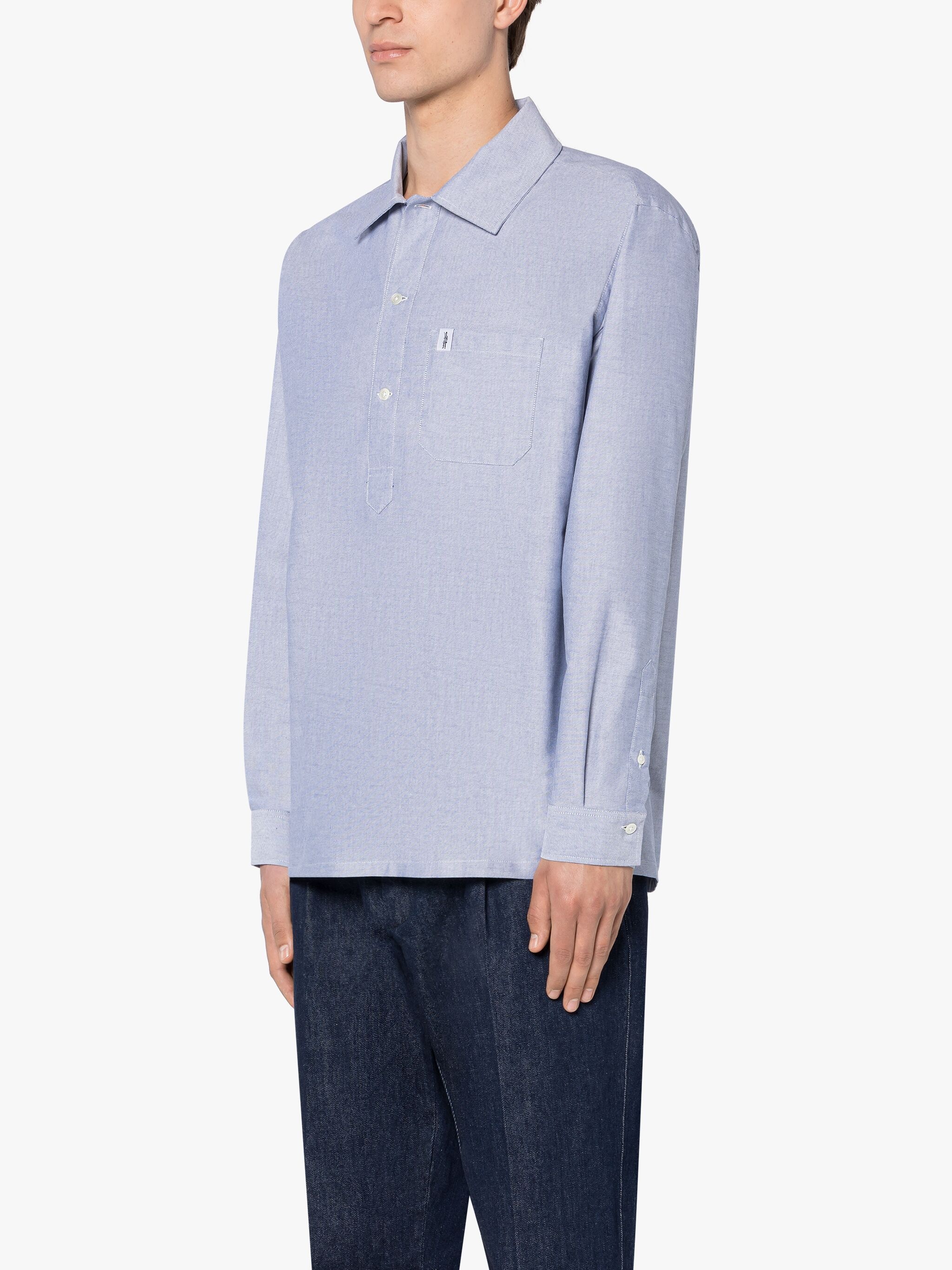 MILITARY BLUE COTTON SHIRT - 3