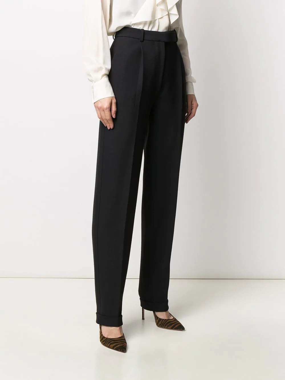 pleated front tapered trousers - 3