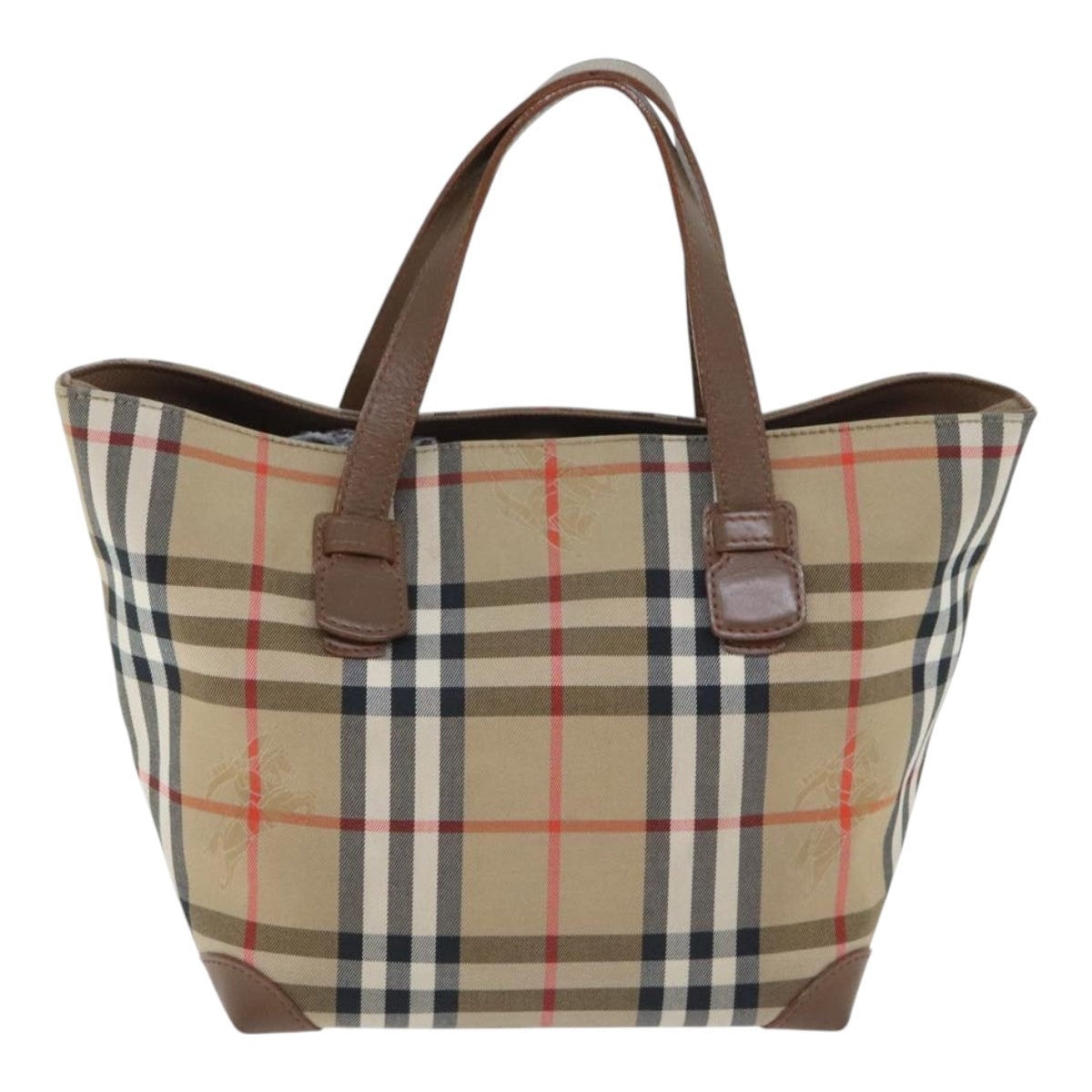 Burberry Nova Check Tote Bag Canvas Leather Beige Brown Gold - 2