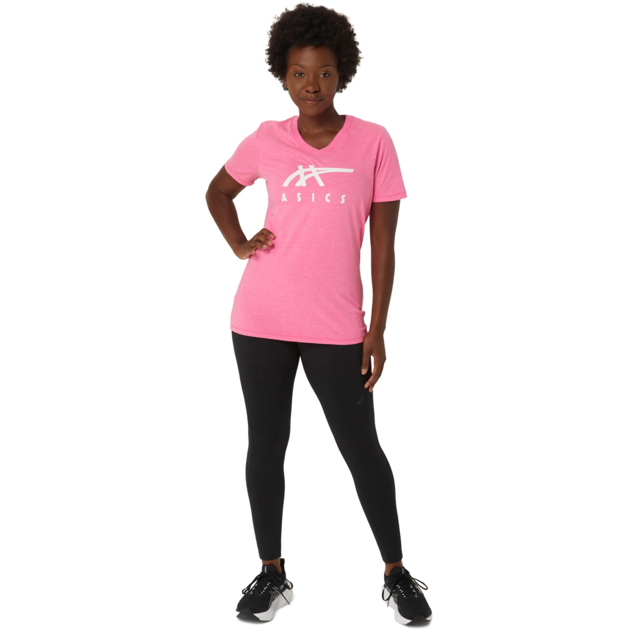 WOMEN'S ASICS STRIPES V-NECK - 6