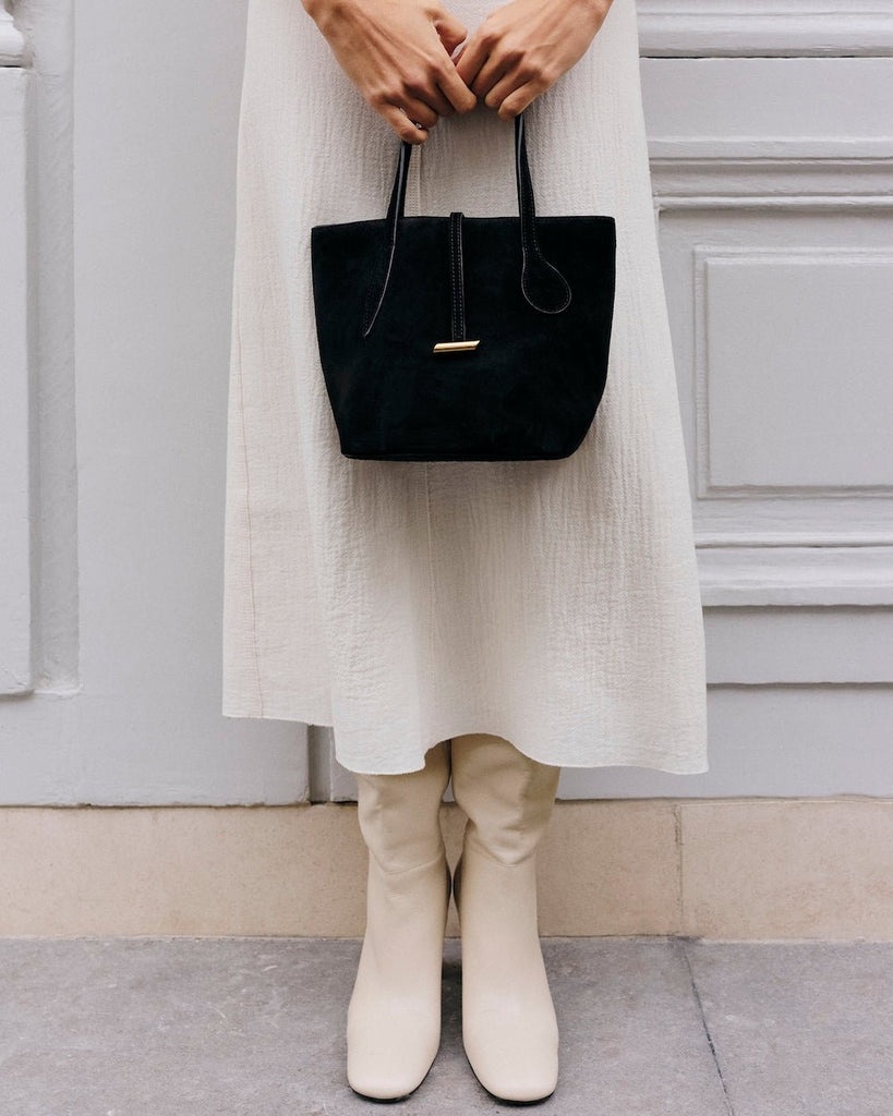 SPROUT TOTE MINI BLACK SUEDE - 2