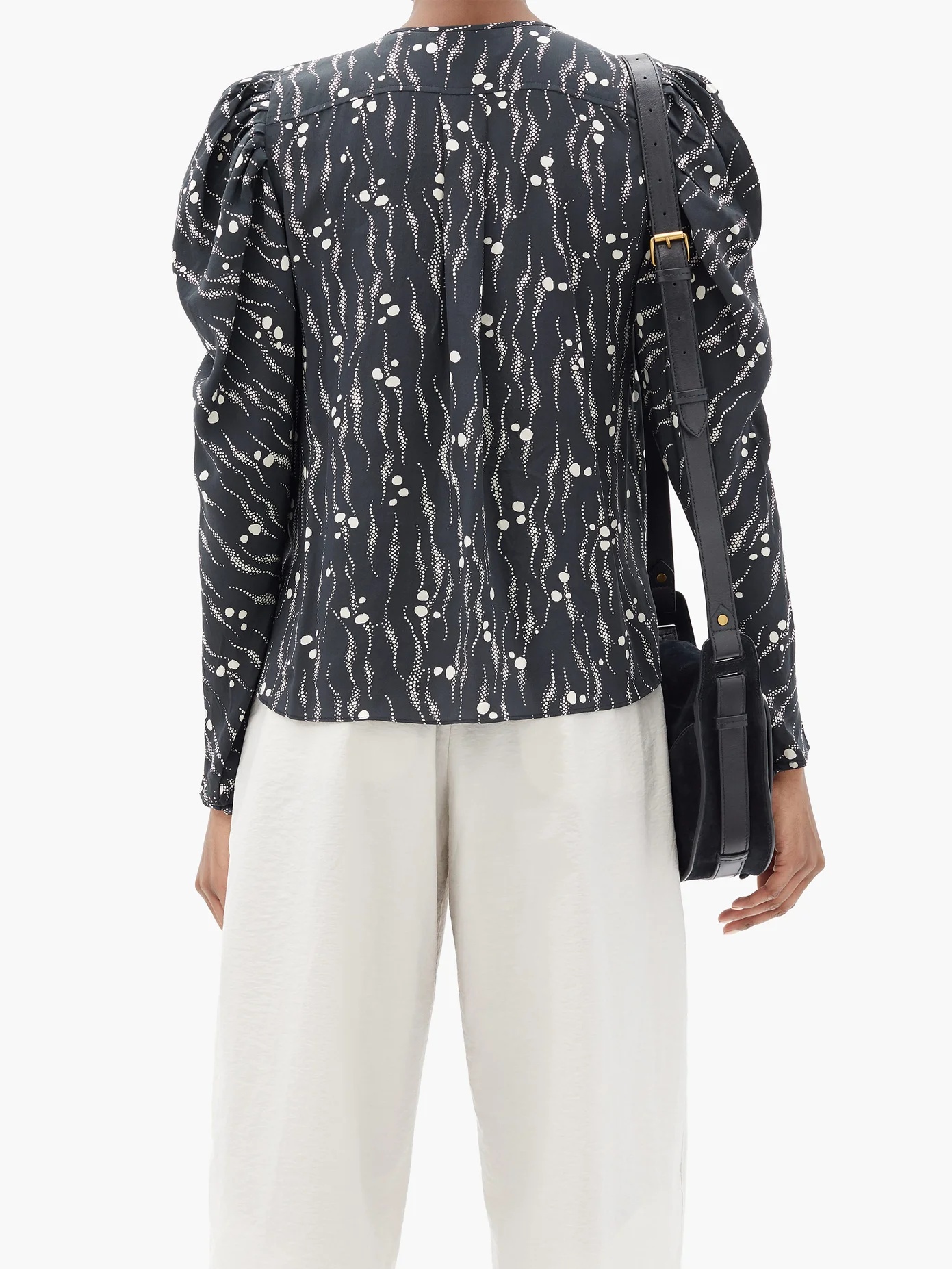 Bayos abstract-print silk crepe de Chine blouse - 5