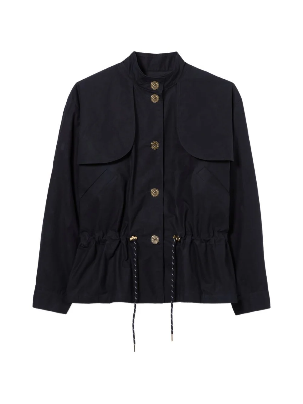 drawstring-waist storm-flap parka - 1