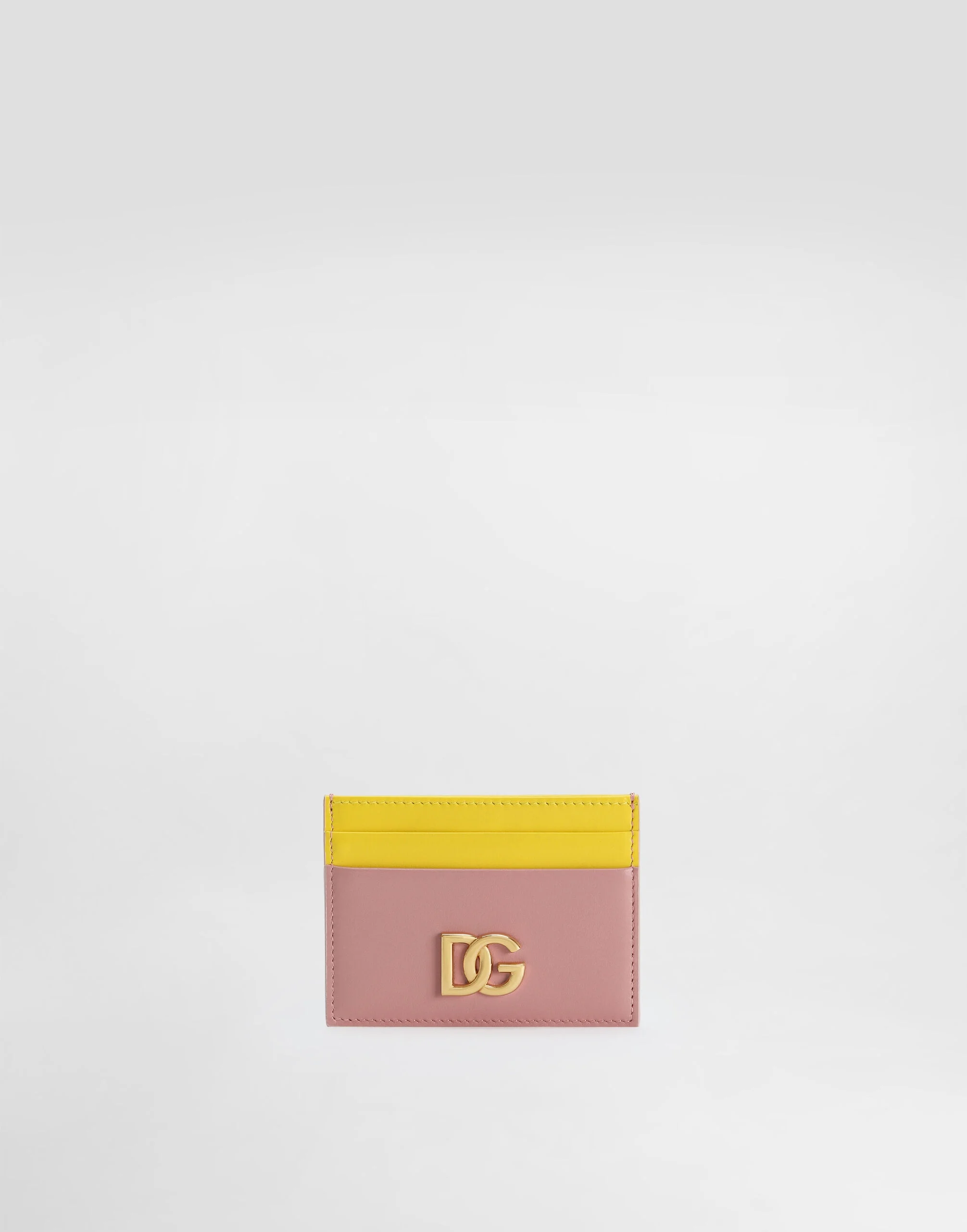 Calfskin card holder with DG logo - 1