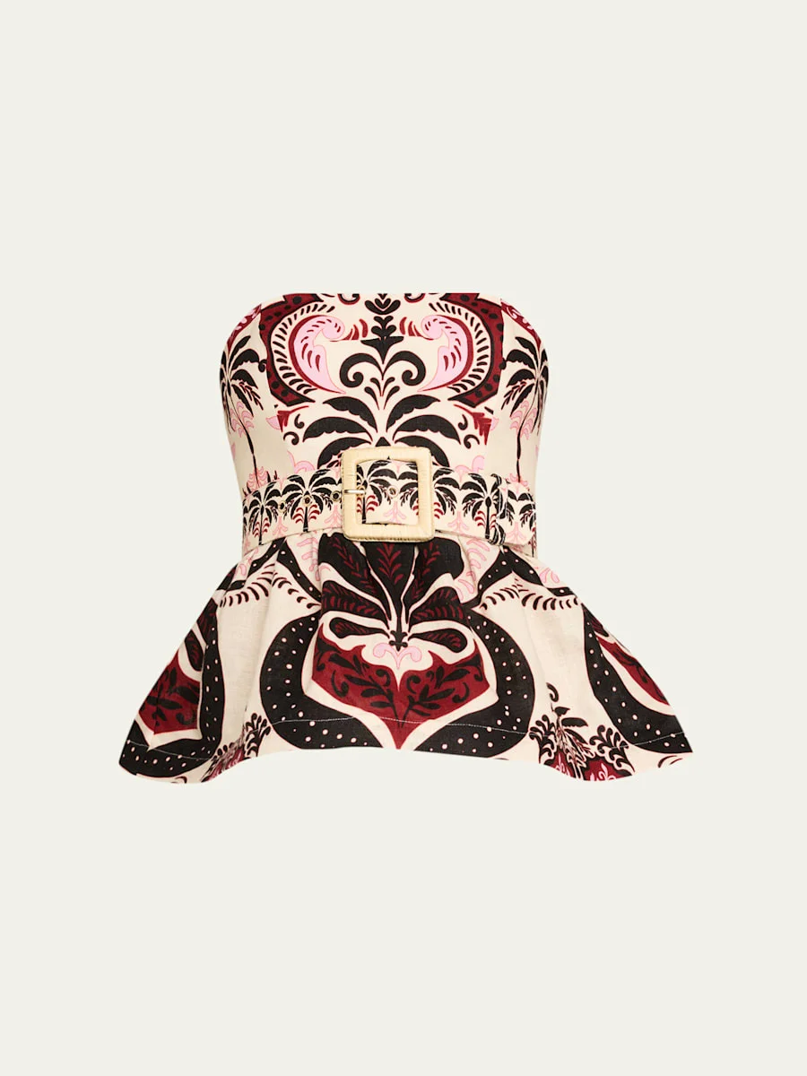 Tilda Strapless Floral Peplum Top - 1