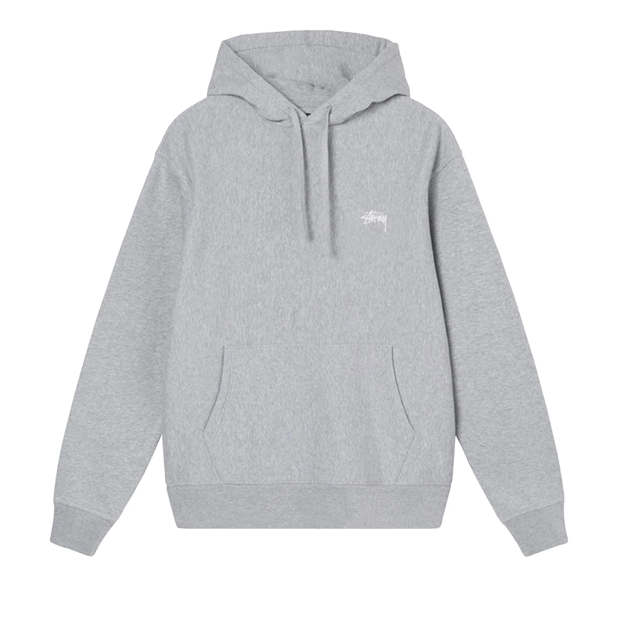 Stussy Overdyed Stock Logo Hoodie 'Grey Heather' - 1